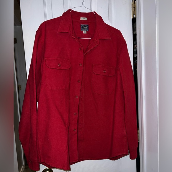 J.Crew NY Heavy Weight Cotton Flannel, Solid Red XL - Slim, men’s shirt. - Picture 10 of 16